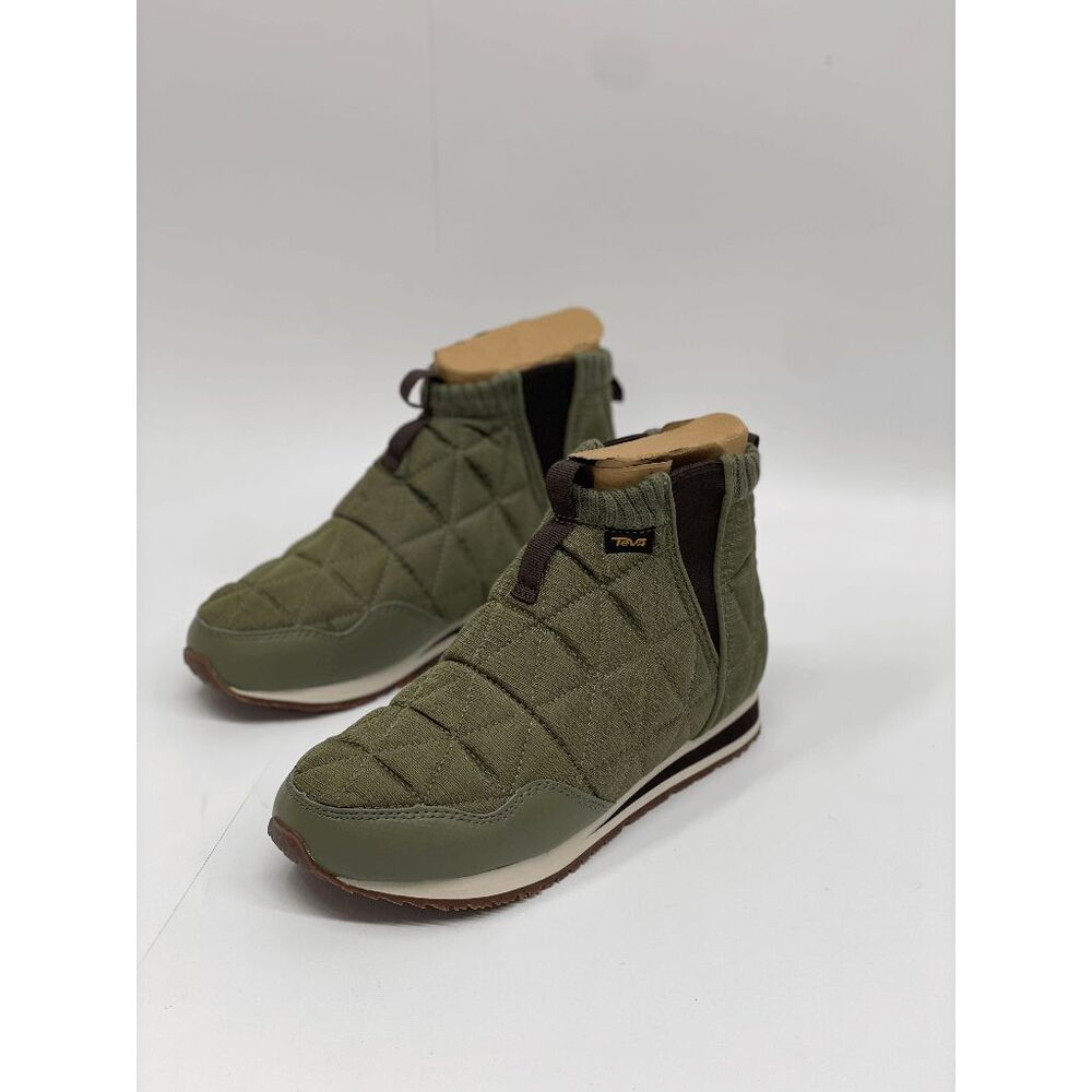 Teva Olive Green Quilted Ankle Booties
